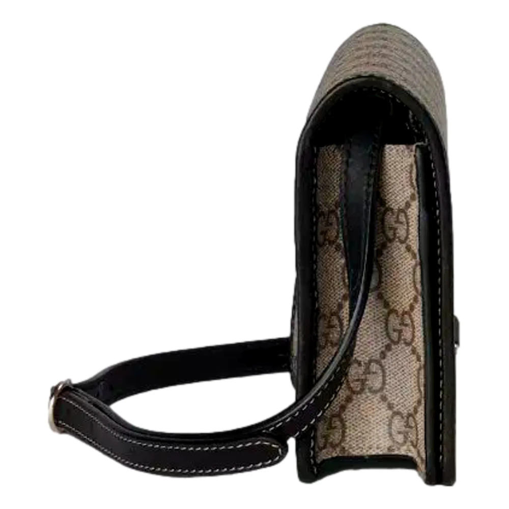 Gucci GG Emblem Canvas and Leather Wallet Mini Crossbody Bag in - Picture 4 of 9